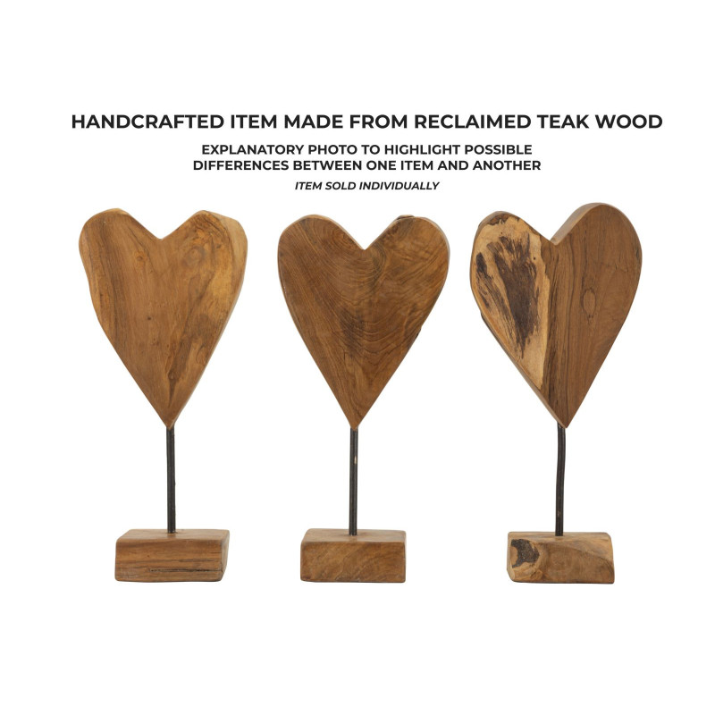 Scultura Cuore In Teak Ric. cm 15x10x35 (pezzi Unici - Non Ripiani In Serie)