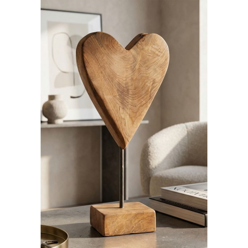 Scultura Cuore In Teak Ric. cm 15x10x35 (pezzi Unici - Non Ripiani In Serie)