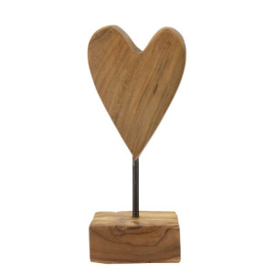 Scultura Cuore In Teak Ric. cm 10x10x25 (pezzi Unici - Non Ripiani In Serie)
