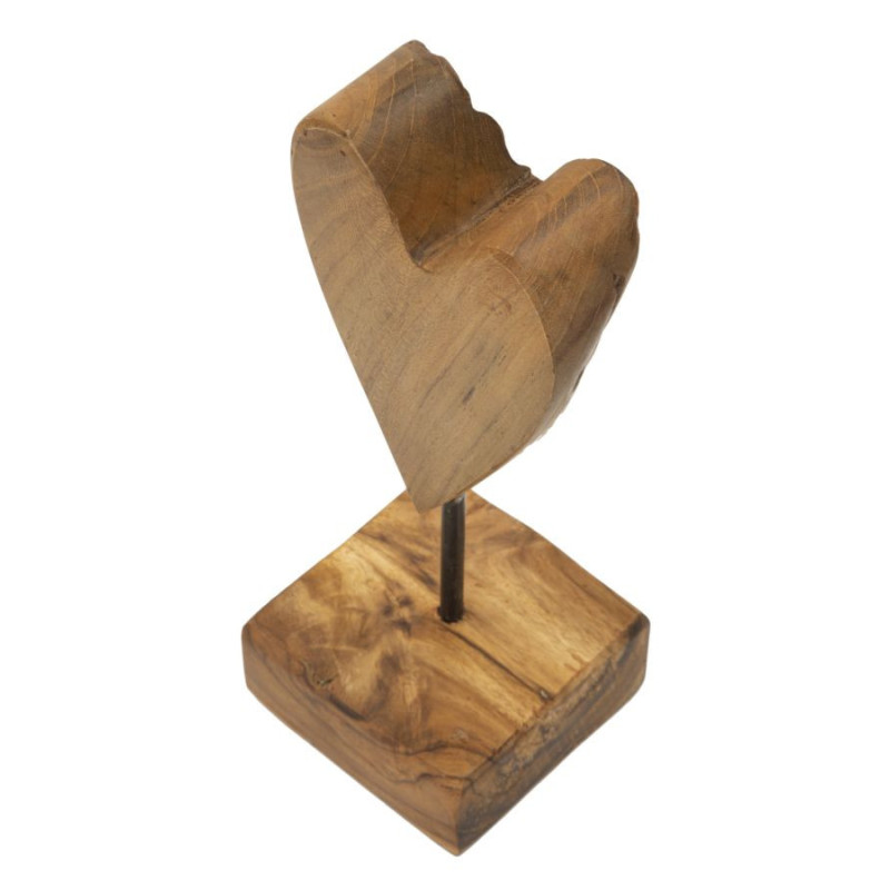 Scultura Cuore In Teak Ric. cm 10x10x25 (pezzi Unici - Non Ripiani In Serie)