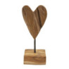Scultura Cuore In Teak Ric. cm 10x10x25 (pezzi Unici - Non Ripiani In Serie)