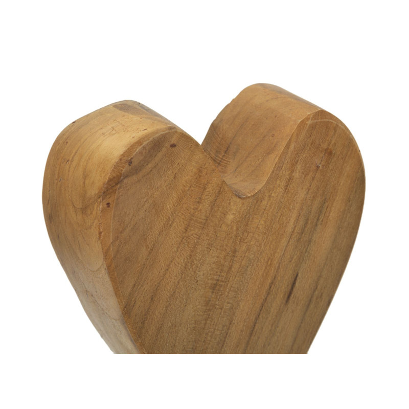 Scultura Cuore In Teak Ric. cm 10x10x25 (pezzi Unici - Non Ripiani In Serie)