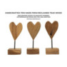Scultura Cuore In Teak Ric. cm 10x10x25 (pezzi Unici - Non Ripiani In Serie)