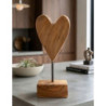 Scultura Cuore In Teak Ric. cm 10x10x25 (pezzi Unici - Non Ripiani In Serie)