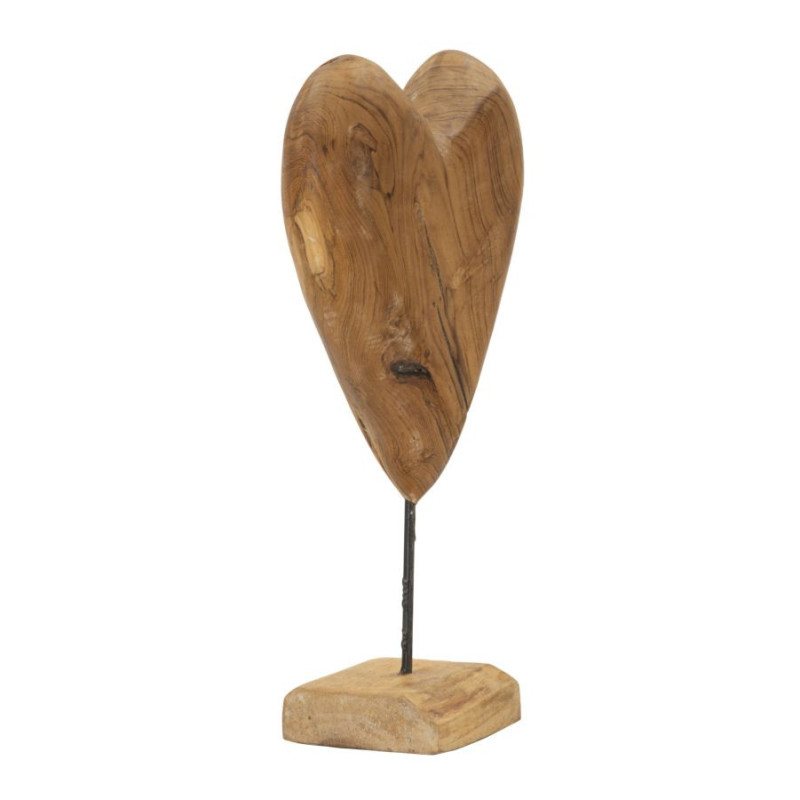 Scultura Dobu In Teak Riciclato cm 25x12x45 (pezzi Unici - Non Ripiani In Serie)