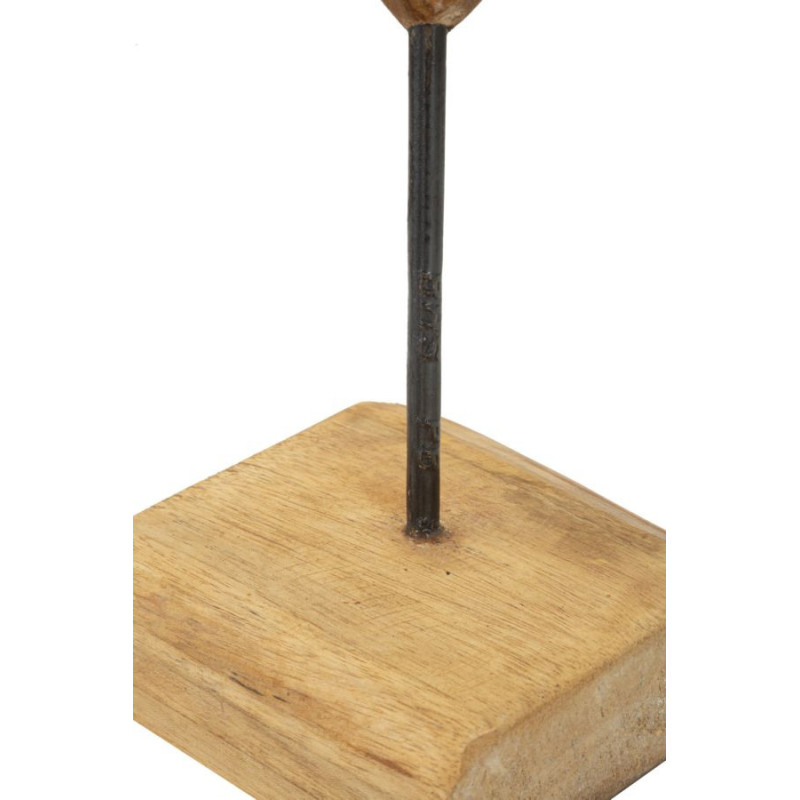 Scultura Dobu In Teak Riciclato cm 25x12x45 (pezzi Unici - Non Ripiani In Serie)