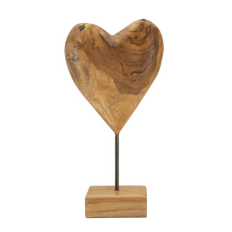 Scultura Dobu In Teak Riciclato cm 20x12x37 (pezzi Unici - Non Ripiani In Serie)
