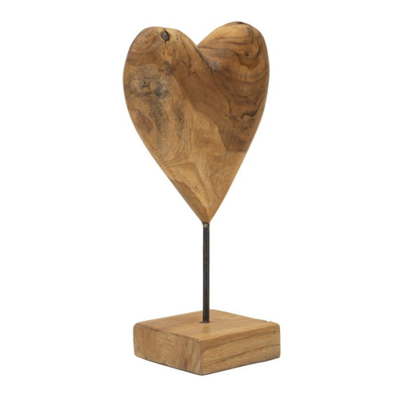 Scultura Dobu In Teak Riciclato cm 20x12x37 (pezzi Unici - Non Ripiani In Serie)