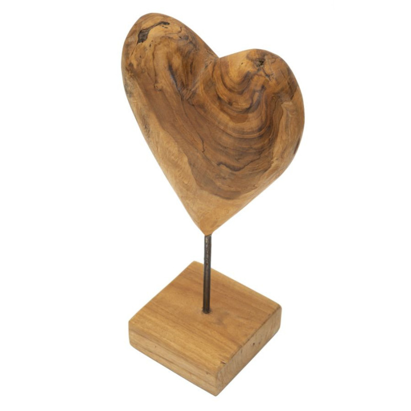 Scultura Dobu In Teak Riciclato cm 20x12x37 (pezzi Unici - Non Ripiani In Serie)