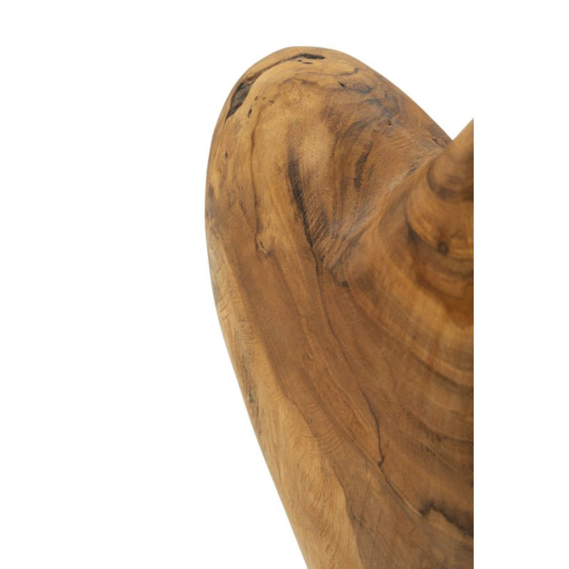 Scultura Dobu In Teak Riciclato cm 20x12x37 (pezzi Unici - Non Ripiani In Serie)
