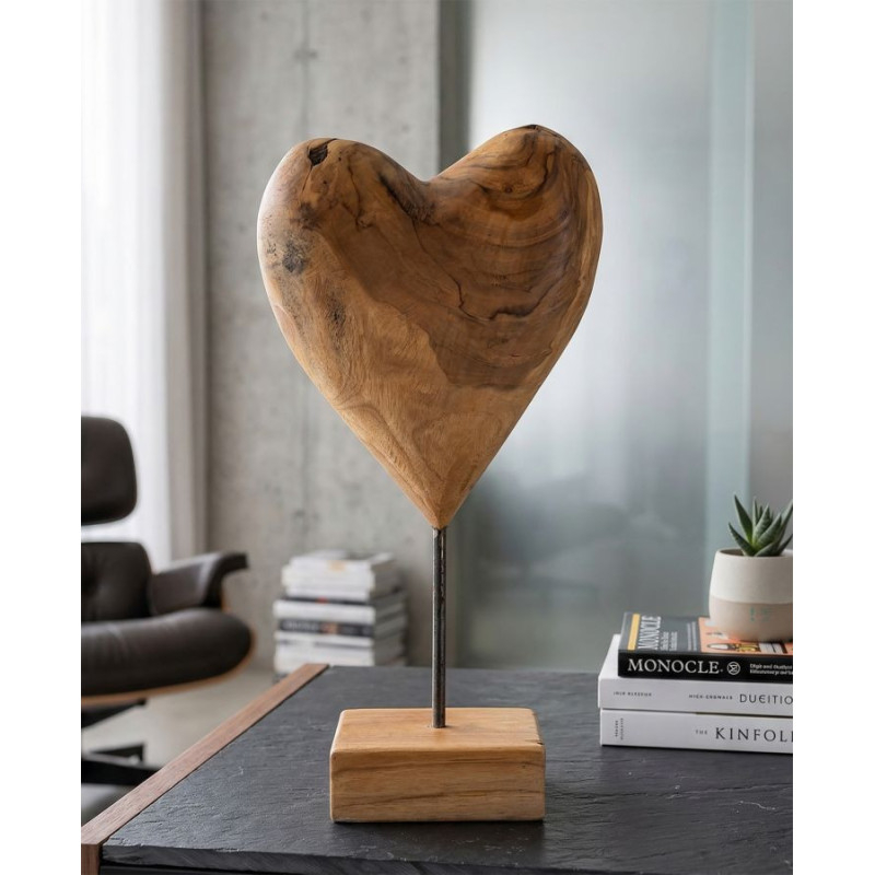 Scultura Dobu In Teak Riciclato cm 20x12x37 (pezzi Unici - Non Ripiani In Serie)