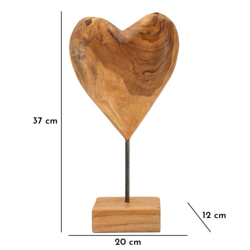Scultura Dobu In Teak Riciclato cm 20x12x37 (pezzi Unici - Non Ripiani In Serie)