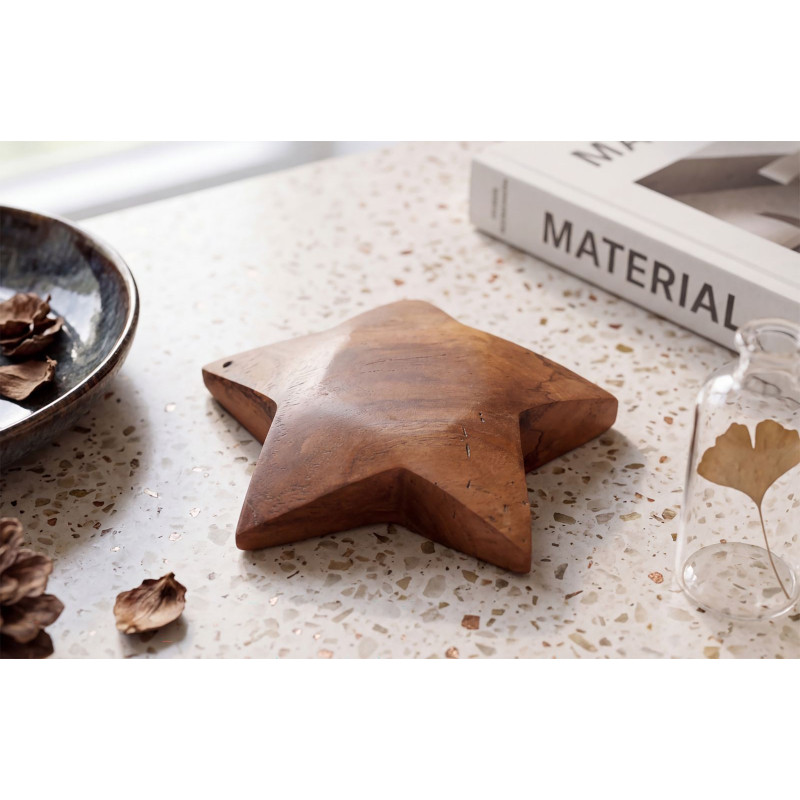 Decorazione Bintang Da App.in Teak Ric. Cmø19x5 Min2(pezzi Unici-non Ripiani In Ser
