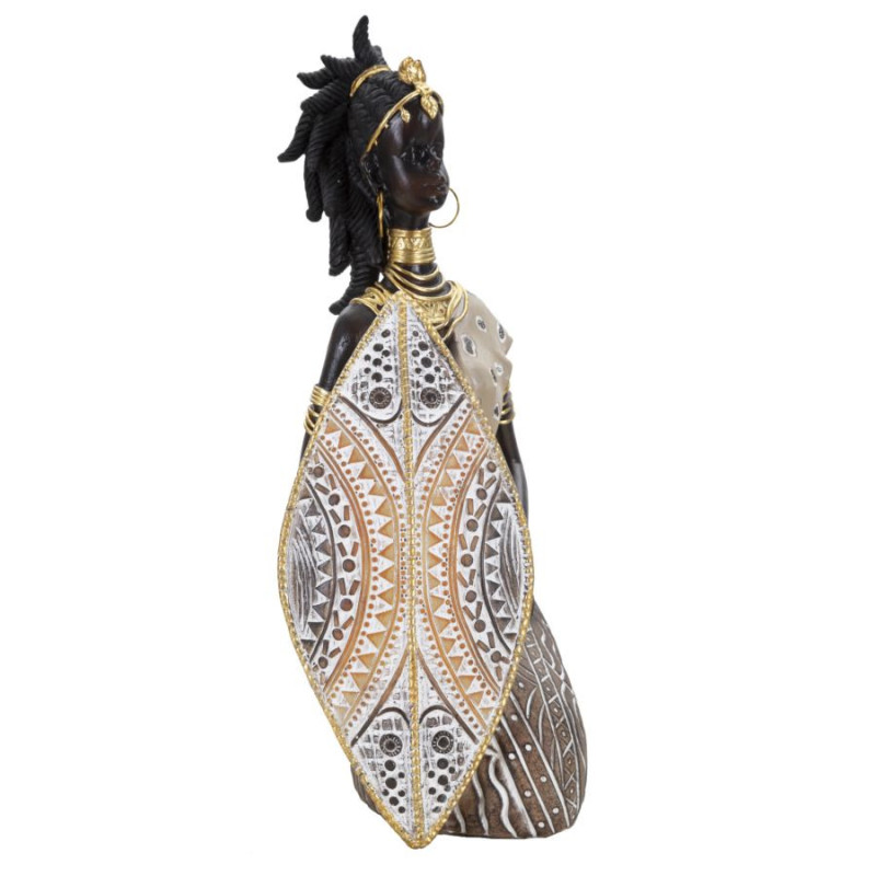 Masai Tribal Con Scudo cm 13,5x9x24,5