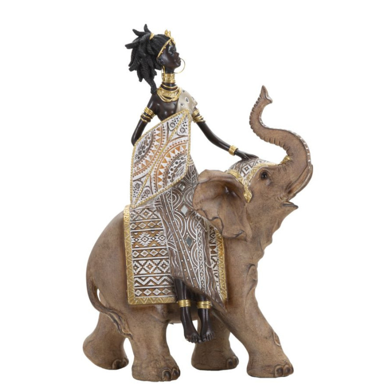 Masai Tribal Con Elefante cm 22,5x12x32,5