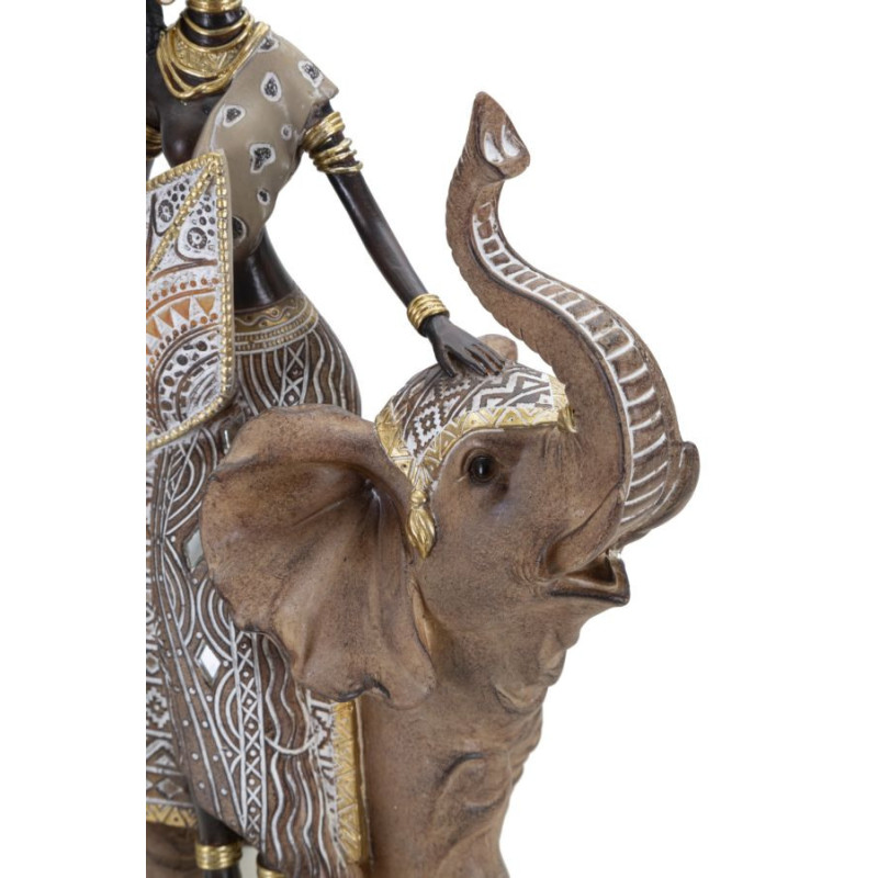 Masai Tribal Con Elefante cm 22,5x12x32,5