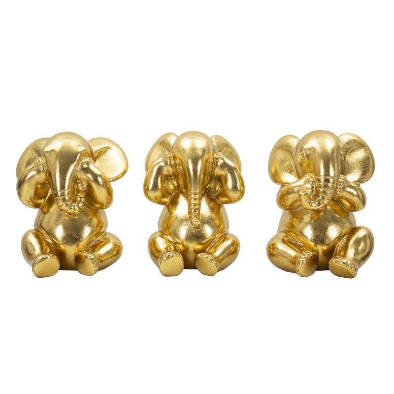 Elefante Non Vedo/non Sento/ Non Parlo Set 3 Pz cm ø 15,5x20,5