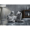 Gatto Sparky Con Cucciolo cm 19x9x13
