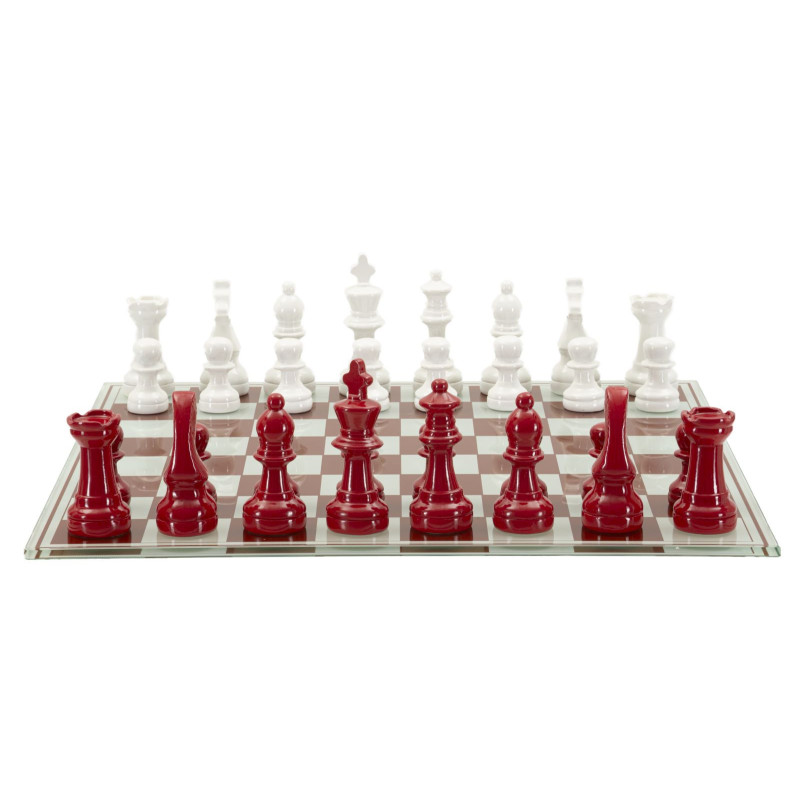 Set Scacchiera Rossa/bianca cm 61x61x14