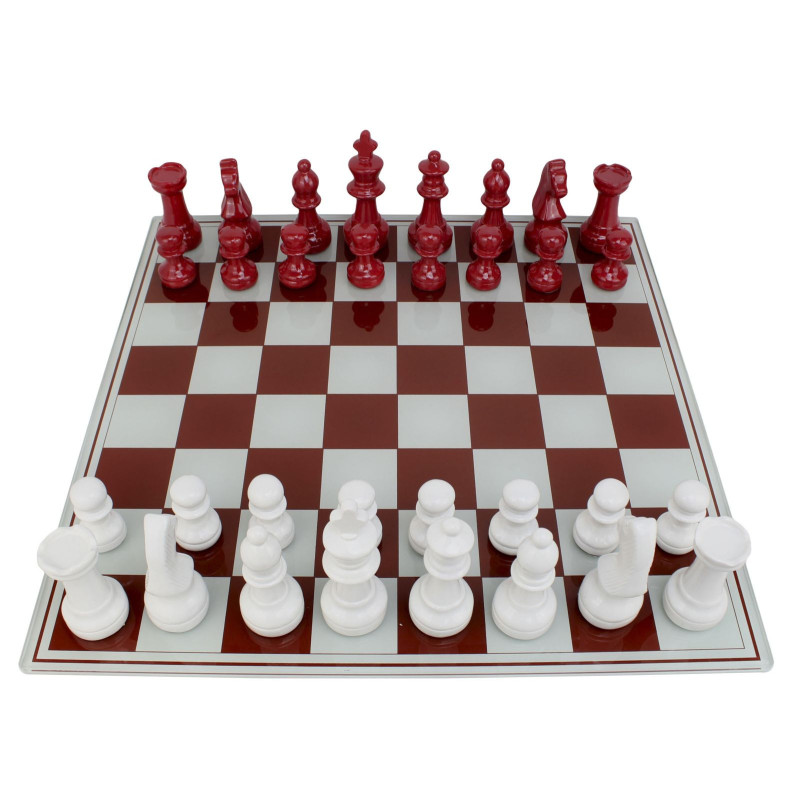 Set Scacchiera Rossa/bianca cm 61x61x14