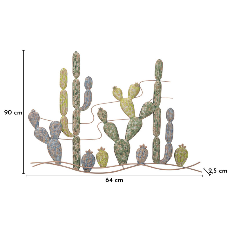 Pannello In Ferro Cactus -b- cm 90x2,5x64