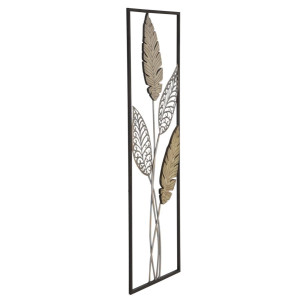 Zoom Pannello In Ferro E Legno Foglie -a- cm 30,5x1,90x91