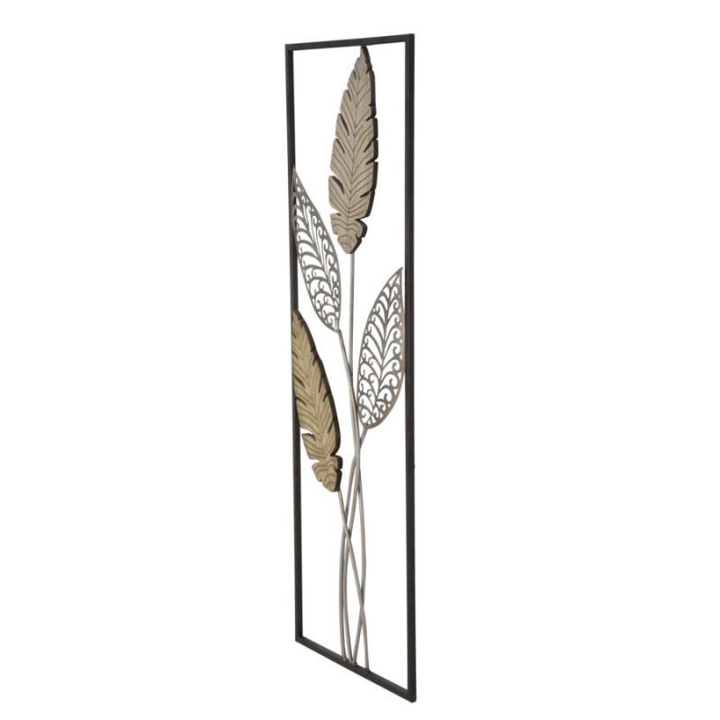 Pannello In Ferro E Legno Foglie -a- cm 30,5x1,90x91