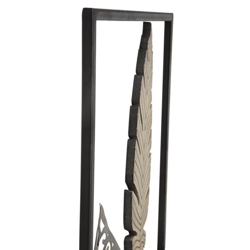 Pannello In Ferro E Legno Foglie -a- cm 30,5x1,90x91