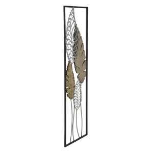 Zoom Pannello In Ferro E Legno Foglie -b- cm 30,5x2,5x99,5