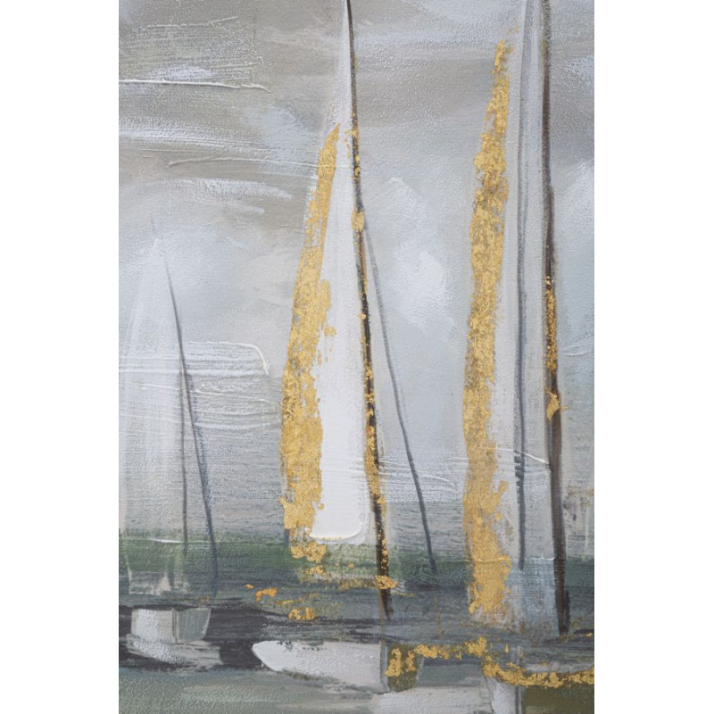 Dipinto Su Tela Gold Boat cm 100x2,8x80