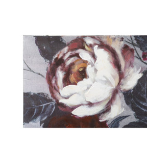 Zoom Dipinto Su Tela White/red Flower Darkback cm 120x3,7x60