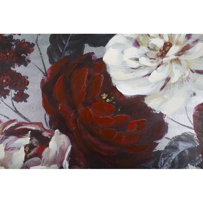 Dipinto Su Tela White/red Flower Darkback cm 120x3,7x60