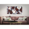 Dipinto Su Tela White/red Flower Darkback cm 120x3,7x60