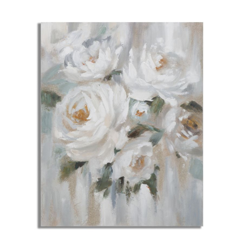 Dipinto Su Tela Crem Flower cm 80x3,7x100