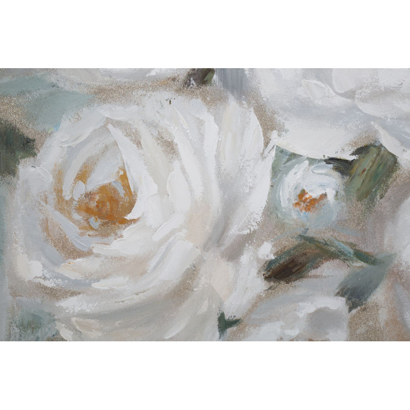 Dipinto Su Tela Crem Flower cm 80x3,7x100