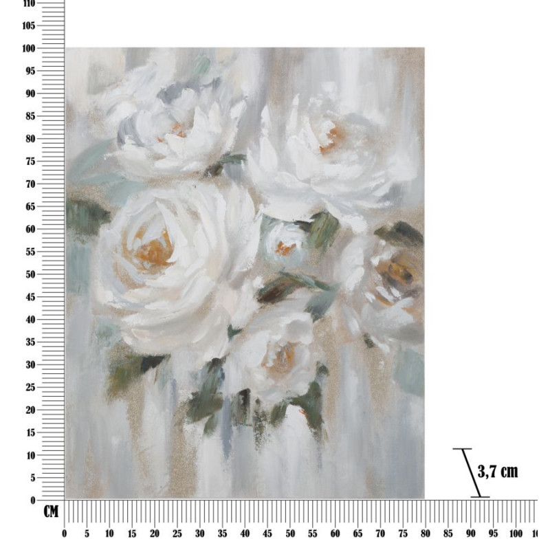 Dipinto Su Tela Crem Flower cm 80x3,7x100