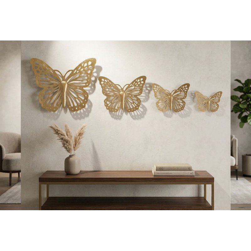 Farfalle Da Muro Set 4 Pz cm 35x2x29-25x2x19-20,5x2x16-16x2x12