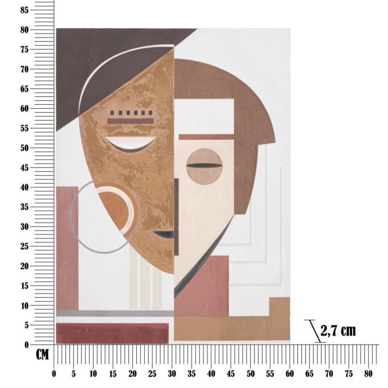 Dipinto Su Tela Ethnic Face cm 60x2,7x80