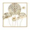 Pannello In Ferro Gold Flowers cm 50x5x50