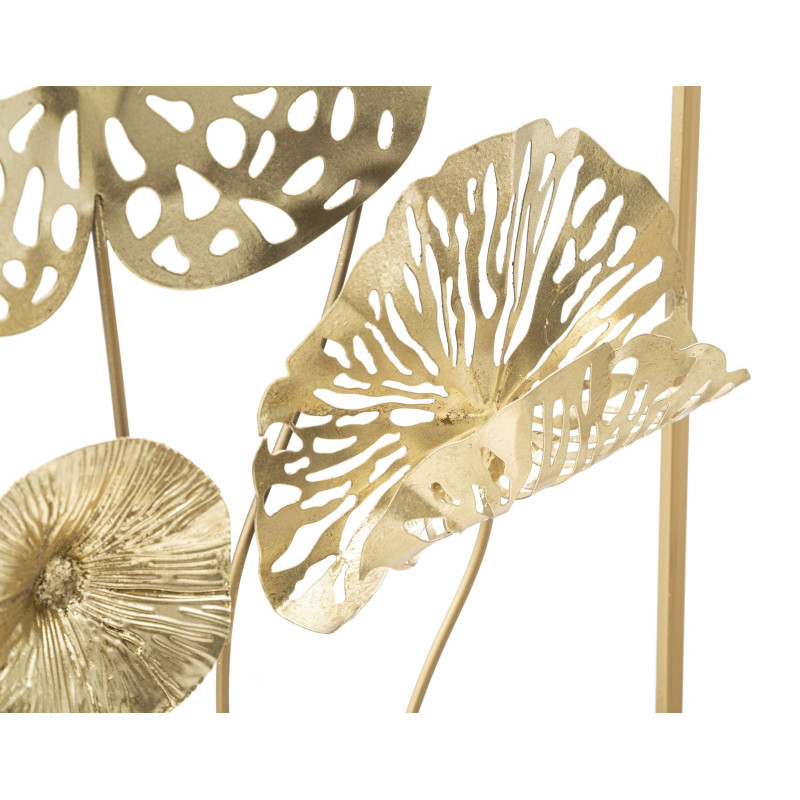 Pannello In Ferro Gold Flowers cm 50x5x50