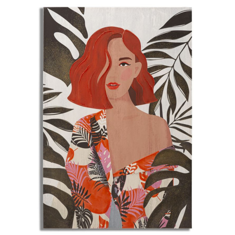 Stampa Dipinto Lady Jungle -a- 80x2,8x120