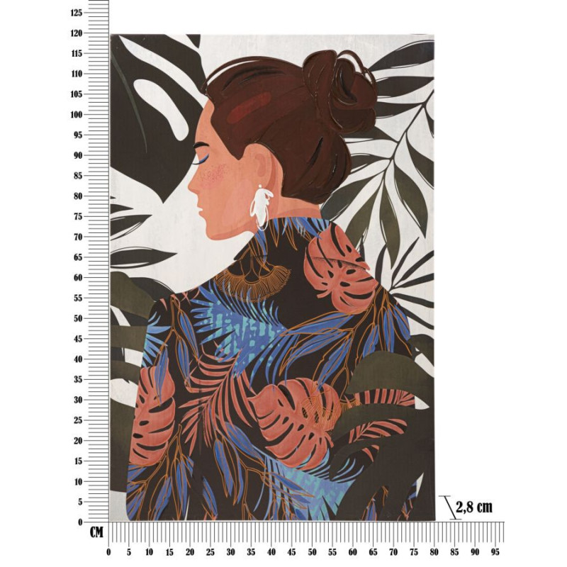 Stampa Dipinto Lady Jungle -b- 80x2,8x120