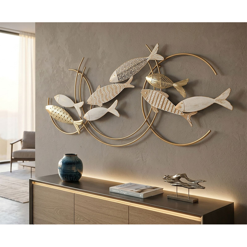 Pannello In Ferro Fishy Move cm 142,9x5x61,6