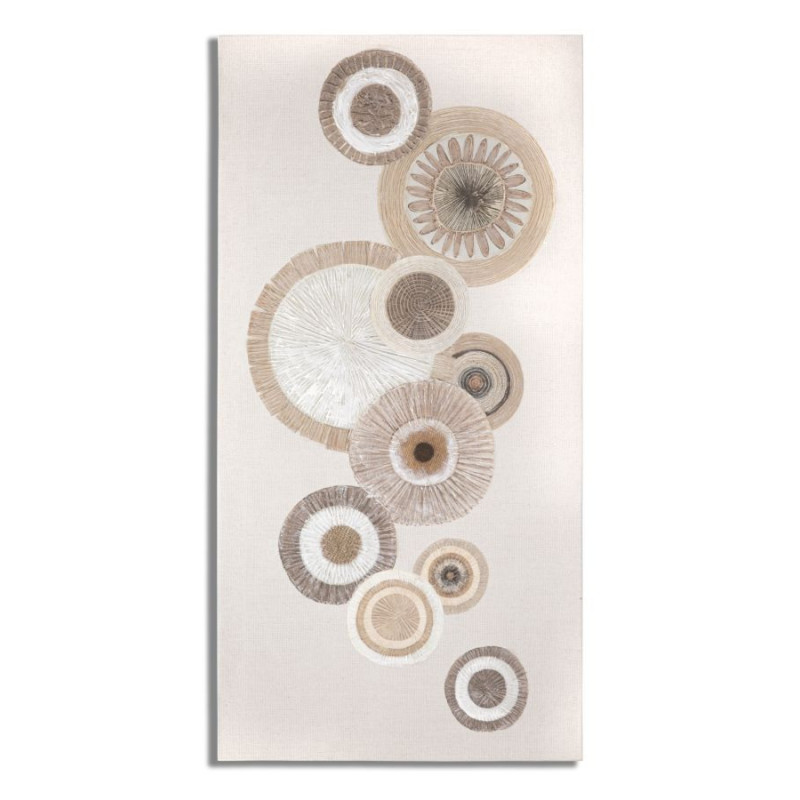 Dipinto Su Tela Circly Con Inserti -a- cm 50x3,2x100