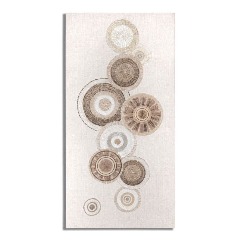 Dipinto Su Tela Circly Con Inserti -b- cm 50x3,2x100