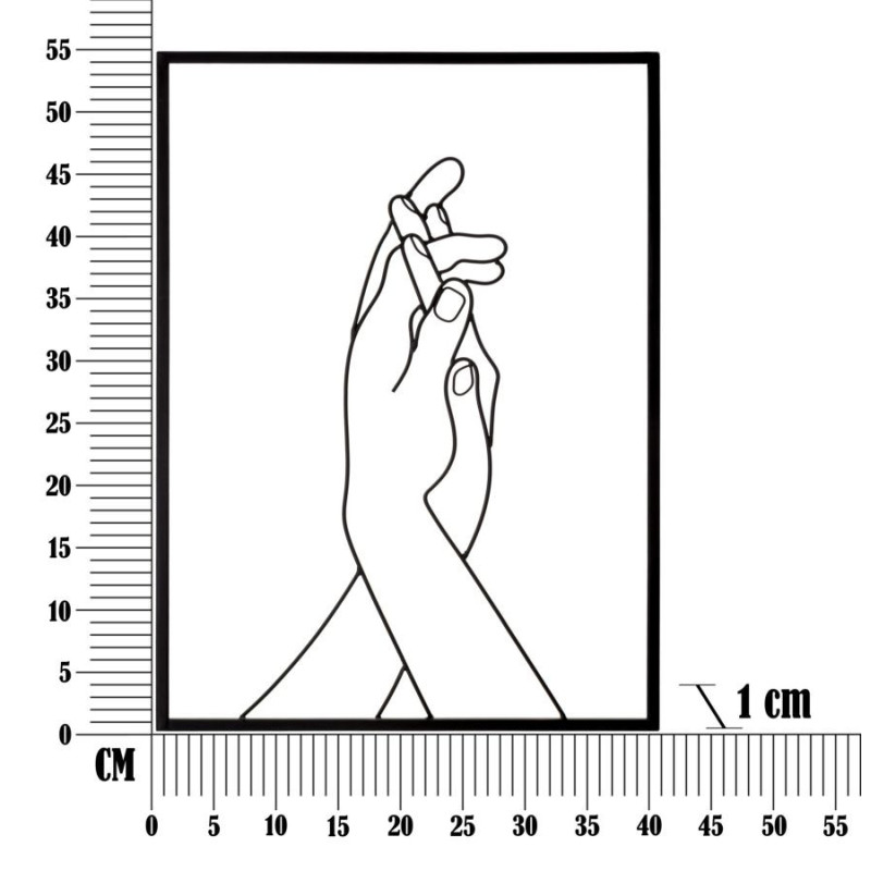 Pannello In Ferro Simply Hands cm 40x1x55