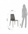 Sedia Lion in pelle ecologica - set da 4 grigio