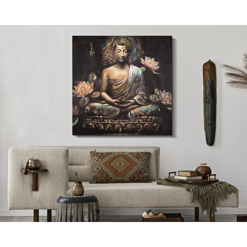 Dipinto Su Tela Buddha -a- cm 100x3x100
