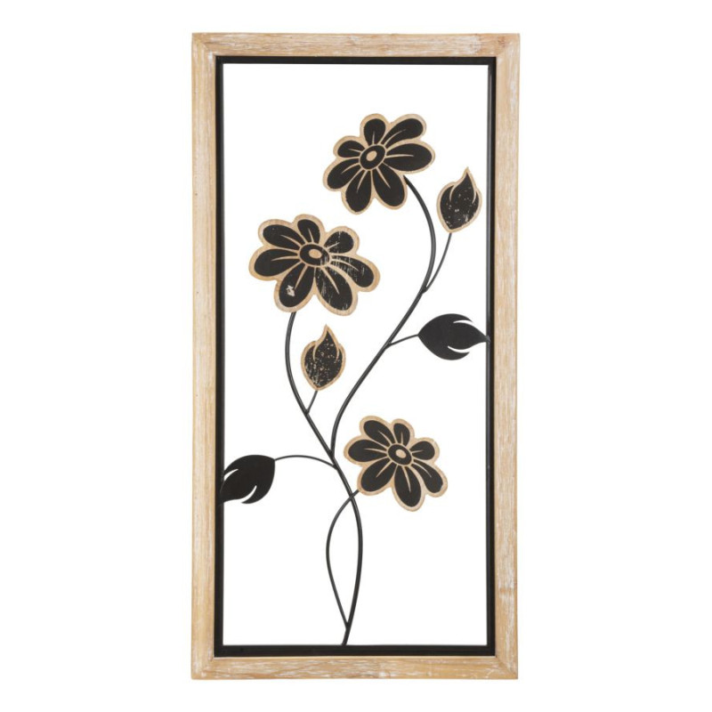 Pannello In Ferro E Legno Girish -a- cm 30x2,5x60