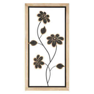 Pannello In Ferro E Legno Girish -b- cm 30x2,5x60